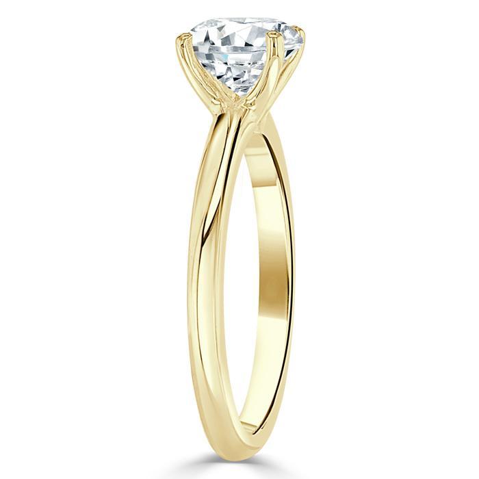 Round Cut Lab Diamond Engagement Ring, Classic Style