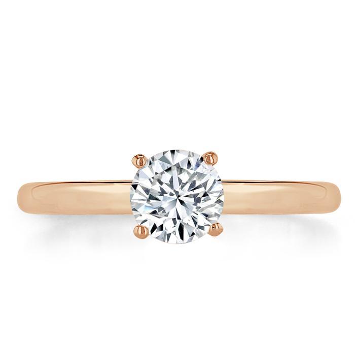 Round Cut Lab Diamond Engagement Ring, Classic Style