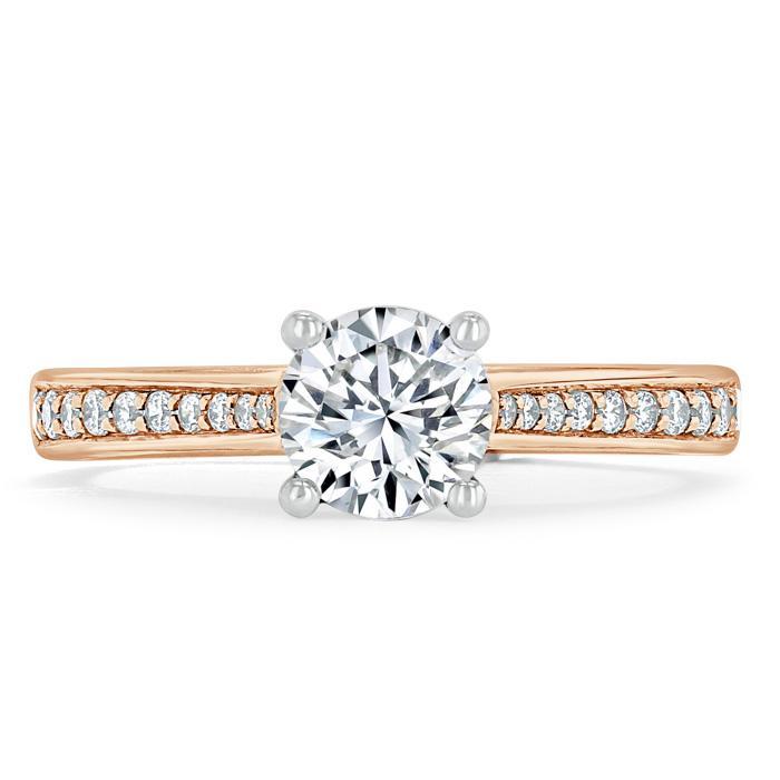 Round Cut Lab Diamond Engagement Ring, Classic Style
