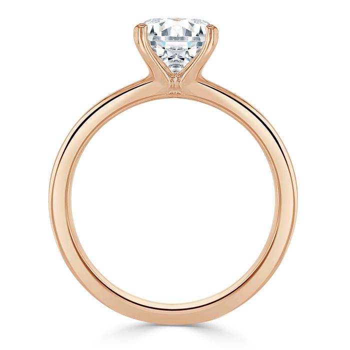 Round Cut Lab Diamond Engagement Ring, Classic Style