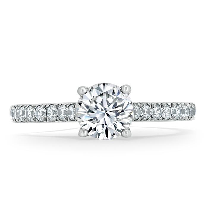Round Cut Lab Diamond Engagement Ring, Classic Style