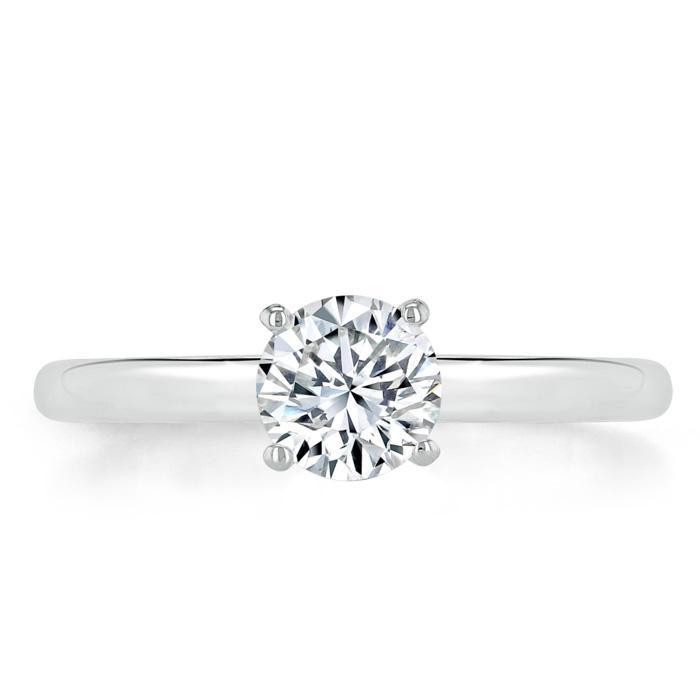 Round Cut Lab Diamond Engagement Ring, Classic Style