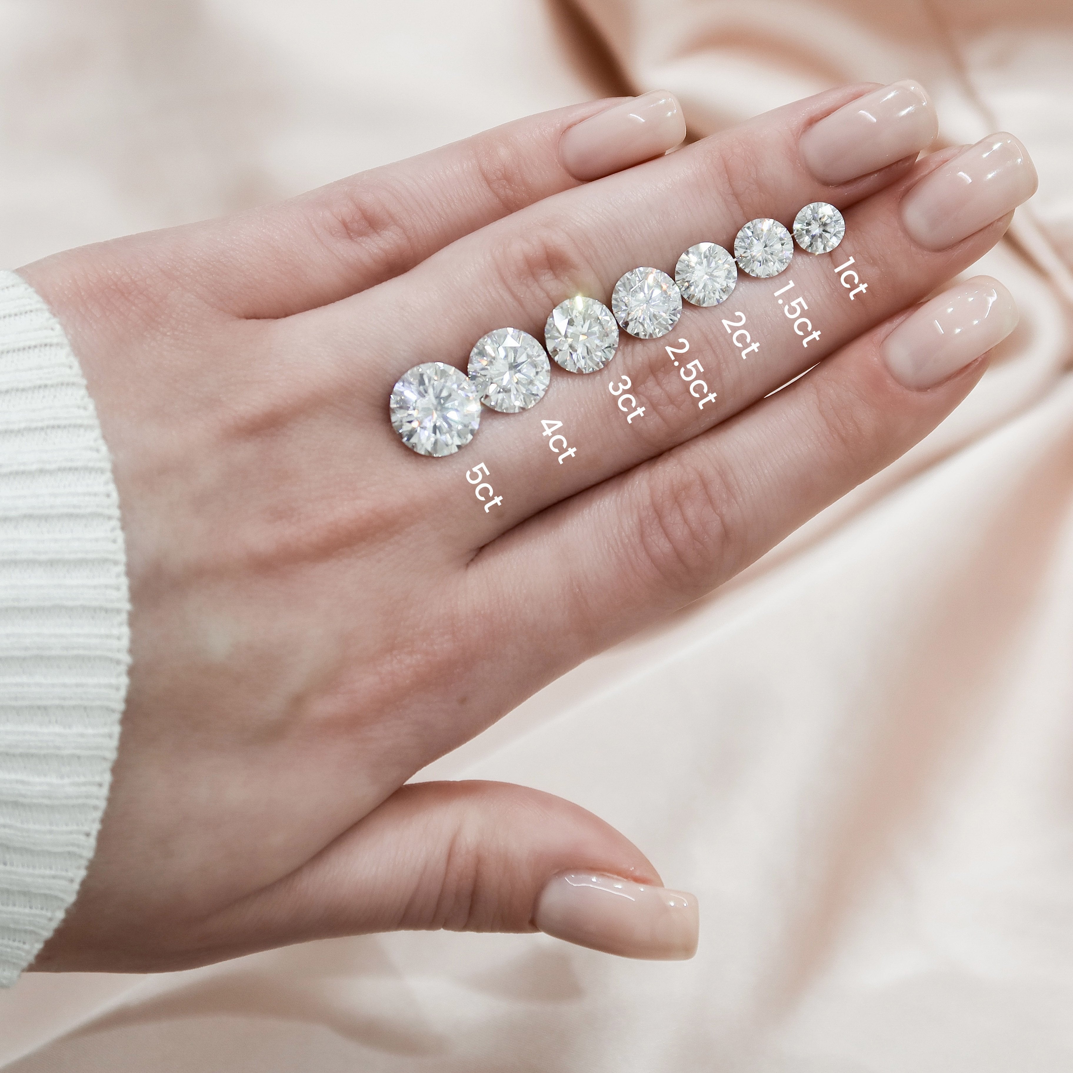 Round Cut Lab Diamond Engagement Ring, Halo With Split Shank