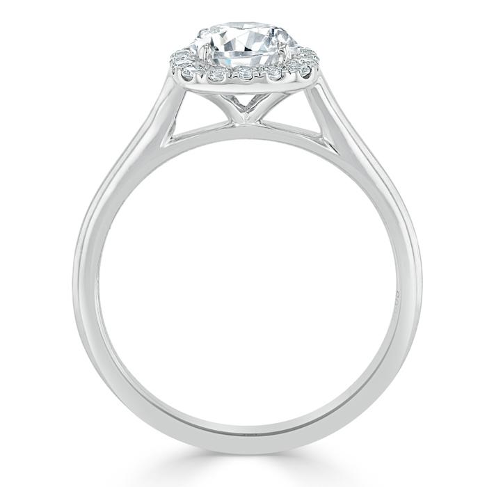 Round Cut Lab Diamond Halo Engagement Ring