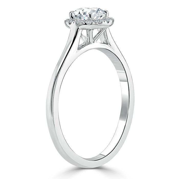 Round Cut Lab Diamond Halo Engagement Ring