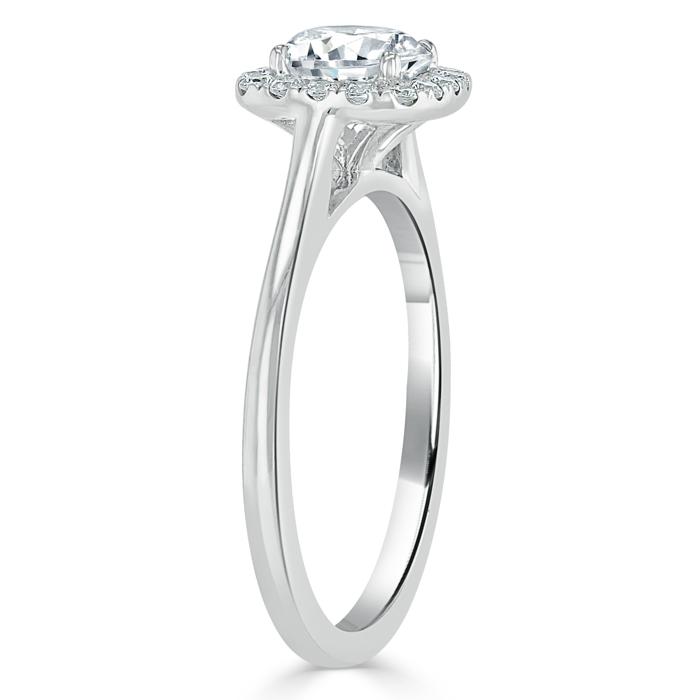 Round Cut Lab Diamond Halo Engagement Ring