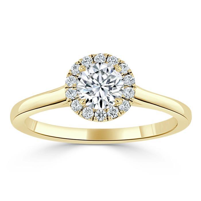 Round Cut Lab Diamond Halo Engagement Ring
