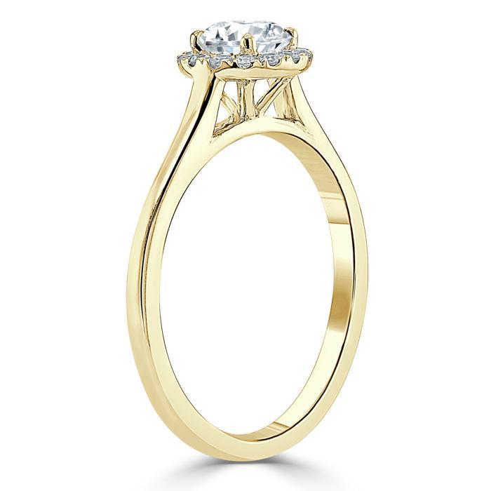 Round Cut Lab Diamond Halo Engagement Ring