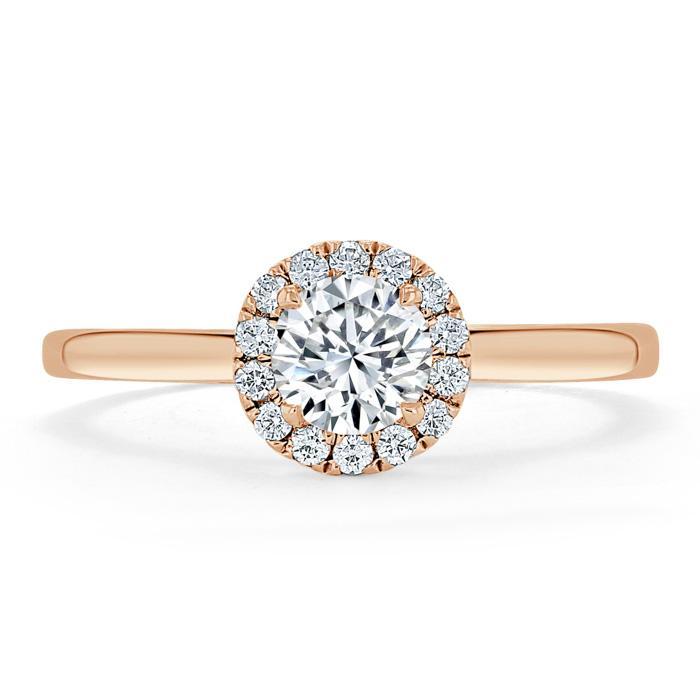 Round Cut Lab Diamond Halo Engagement Ring