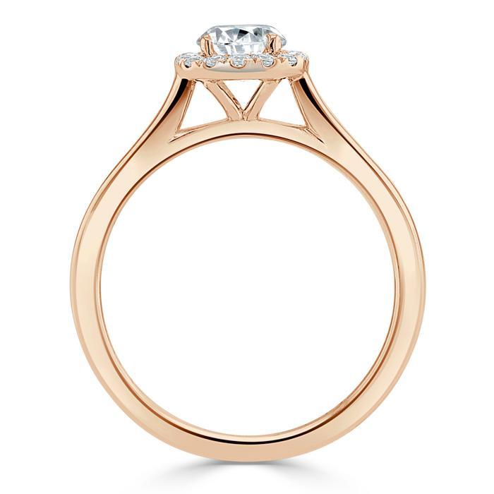 Round Cut Lab Diamond Halo Engagement Ring