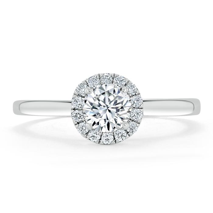 Round Cut Lab Diamond Halo Engagement Ring