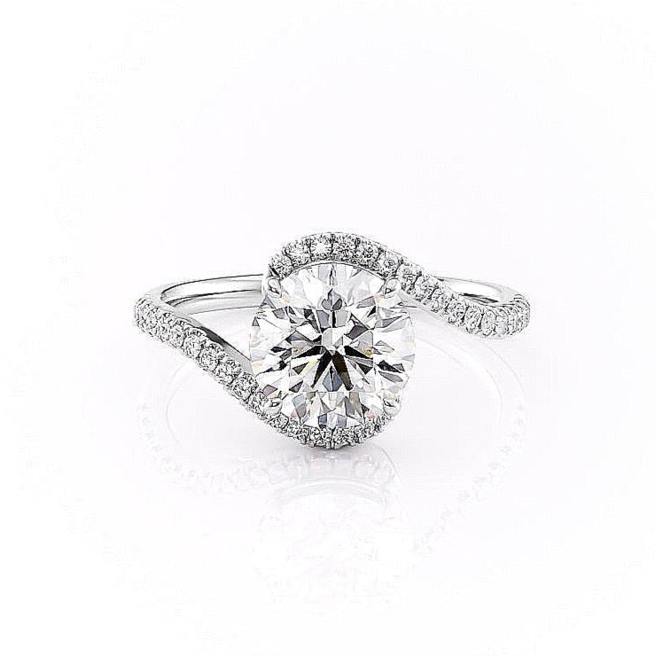 Round Cut Lab Diamond Twist Ring