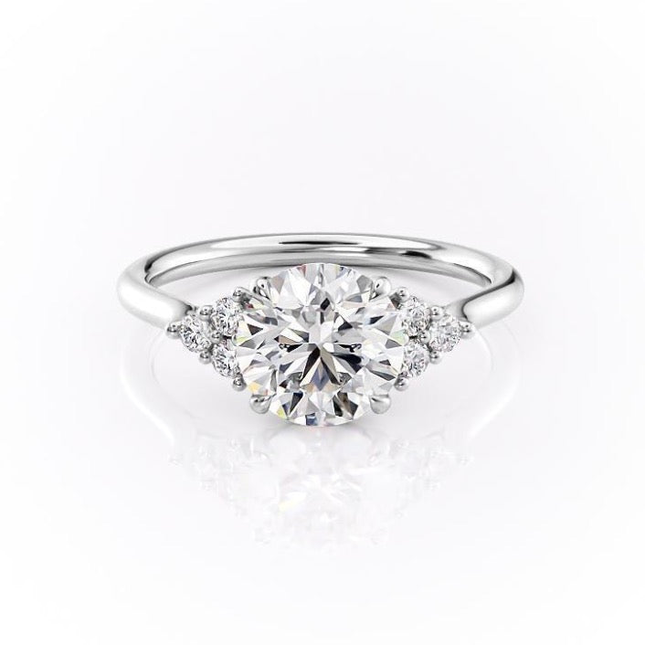 Round Cut Lab Diamond With Side Stones