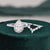 Vintage Style Bridal Ring Set, Pear Cut Center Stone