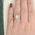 Vintage Style Bridal Ring Set, Pear Cut Center Stone