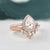 Vintage Style Bridal Ring Set, Pear Cut Center Stone