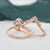 Vintage Style Bridal Ring Set, Pear Cut Center Stone