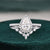 Vintage Style Bridal Ring Set, Pear Cut Center Stone