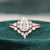 Vintage Style Bridal Ring Set, Pear Cut Center Stone