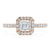 Asscher Cut Lab Diamond Engagement Ring, Classic Halo