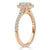 Asscher Cut Lab Diamond Engagement Ring, Classic Halo