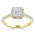 Asscher Cut Lab Diamond Engagement Ring, Classic Halo