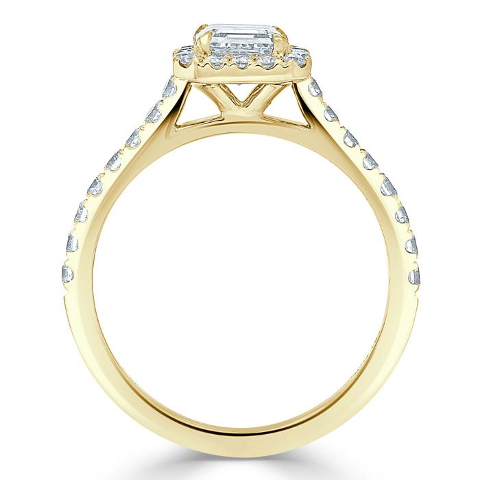Asscher Cut Lab Diamond Engagement Ring, Classic Halo