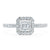Asscher Cut Lab Diamond Engagement Ring, Classic Halo