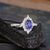 Blue Sapphire & Lab Diamond, Vintage Inspired Design