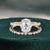 Bridal Ring Set, Oval Cut Center Stone, Hidden Halo