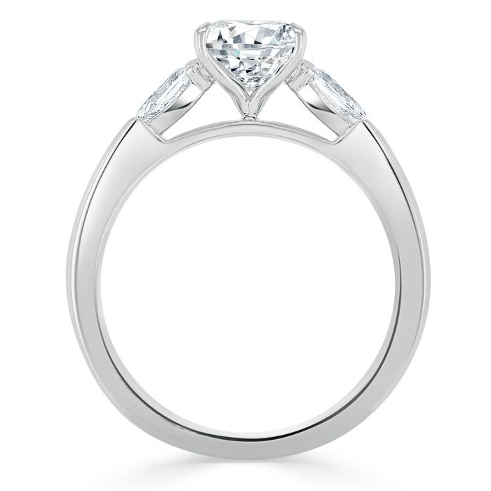Cushion Cut Lab Diamond 3 Stone Engagement Ring