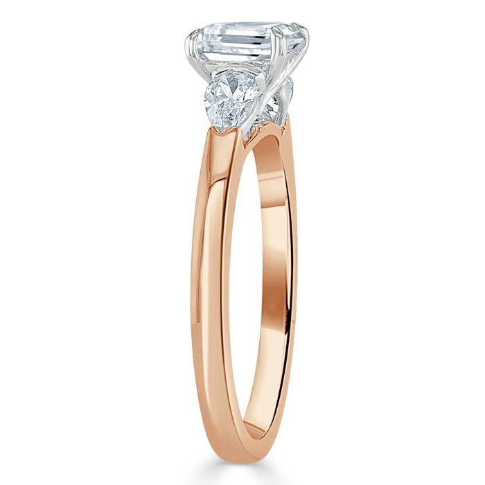 Cushion Cut Lab Diamond 3 Stone Engagement Ring