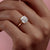 Cushion Cut Lab Diamond Engagement Ring With Hidden Halo