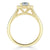 Cushion Cut Lab Diamond Halo Engagement Ring, Tiffany Style