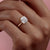 Cushion Cut Lab Diamond Ring, Hidden Halo Design