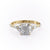 Cushion Cut Lab Diamond Shoulder Set Ring Vintage Design