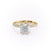 Cushion Cut Lab Diamond Shoulder Set Ring With Block Halo