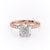 Cushion Cut Lab Diamond Shoulder Set Ring With Block Halo