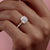 Cushion Cut Lab Diamond Shoulder Set Ring With Hidden Halo