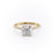 Cushion Cut Lab Diamond Shoulder Set Ring With Hidden Halo