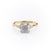 Cushion Cut Lab Diamond Shoulder Set Ring With Hidden Halo