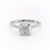 Cushion Cut Lab Diamond Shoulder Set Ring With Hidden Halo