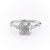 Cushion Cut Lab Diamond Shoulder Set Ring With Hidden Halo