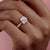 Cushion Cut Lab Diamond Stone Set Shoulders With Milgrain Edge