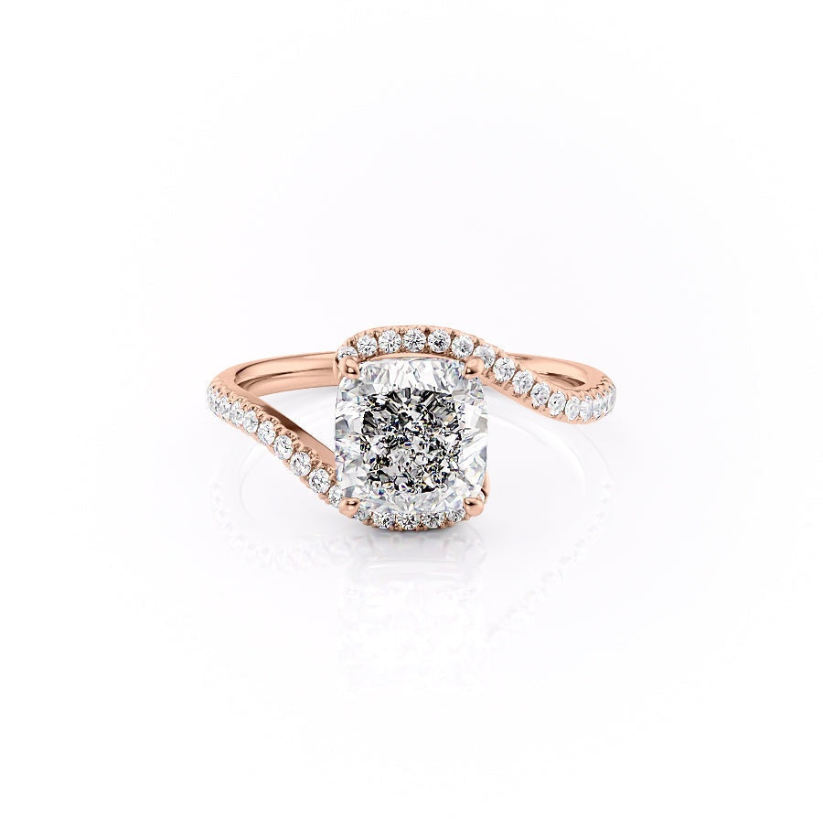 Cushion Cut Lab Diamond Twist Ring