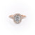 Elongated Cushion Cut Lab Diamond Engagement Ring, Halo With Split Shank