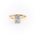 Elongated Cushion Cut Lab Diamond Engagement Ring, Hidden Halo