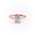 Elongated Cushion Cut Lab Diamond Engagement Ring, Hidden Halo