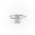 Elongated Cushion Cut Lab Diamond Engagement Ring, Plain Band With Hidden Halo