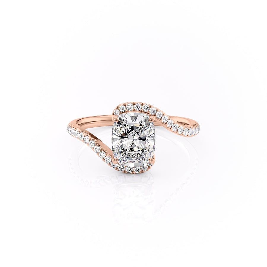 Elongated Cushion Cut Lab Diamond Twist Ring